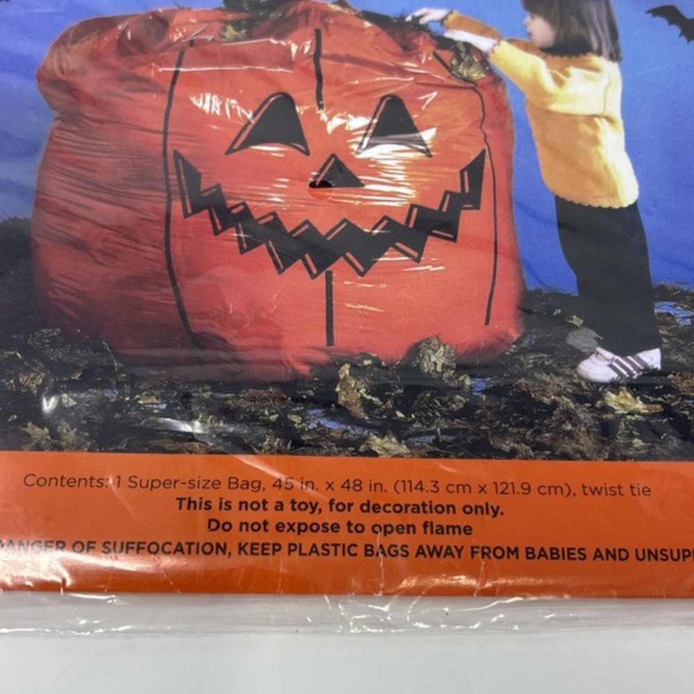 Halloween Pumpkin Leaf Bags Super Stuff-A-Pumpkin Yard Decoration 4-sizes NEW‎
